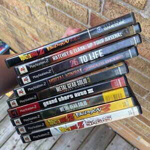 Lot of 9 Playstation 2 Video Games - Dragon Ball Z Sagas, Budokai, Mortal Kombat